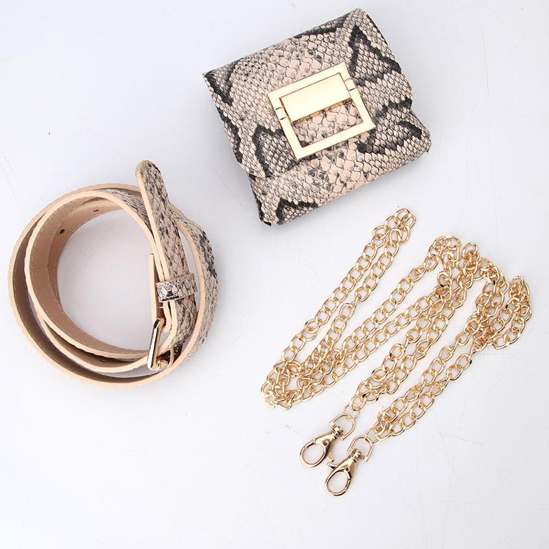 Fashion Womens Belt Chain Small Crossbody Bag With Detachable Strap For Casual And Formal Wear