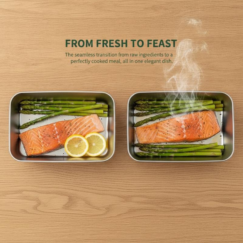 12/3 Pcs 304 Stainless Steel Food Tray Food Safe Easy To Clean For School Office Picnic Meal Prep