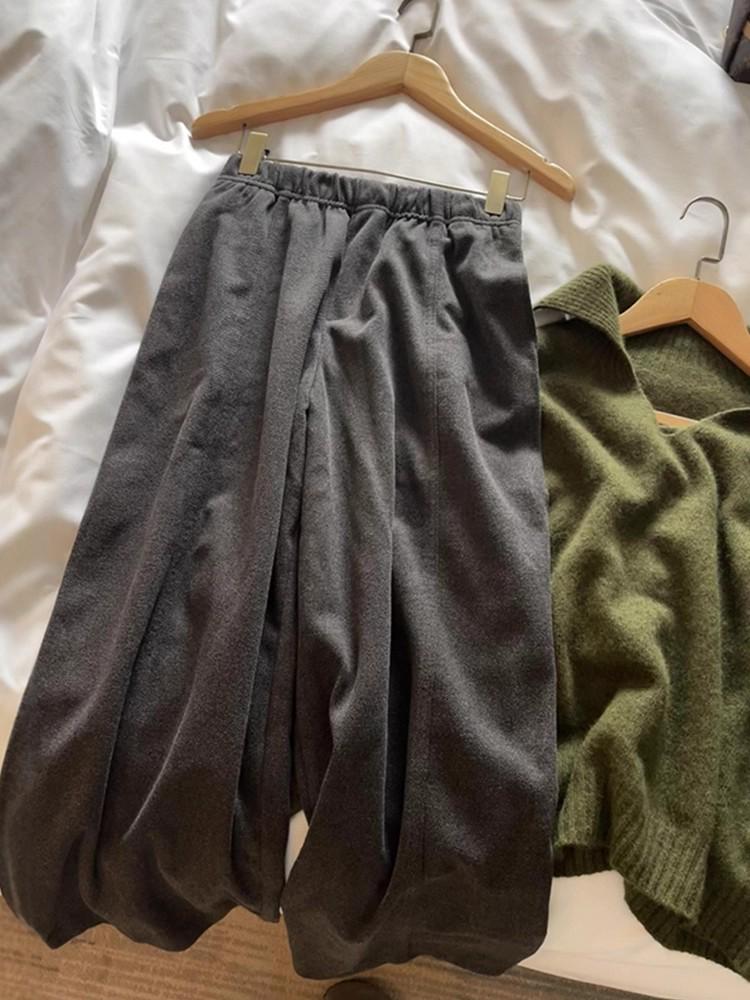 Women's Autumn High Street Wide-Leg Sweatpants - Trendy Loose Floor-Length Design