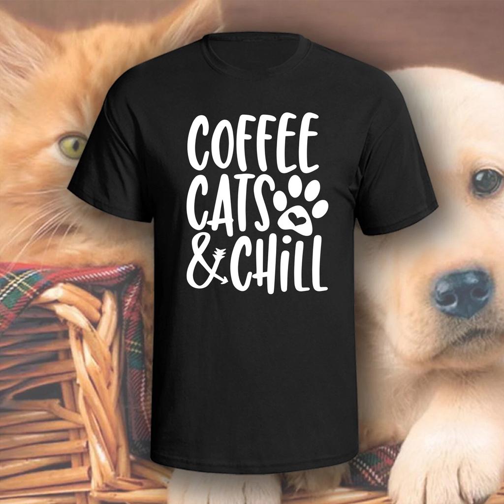 Coffee Cats & Chill T-Shirt | Pick Your Color! | Dog/Cat Mom