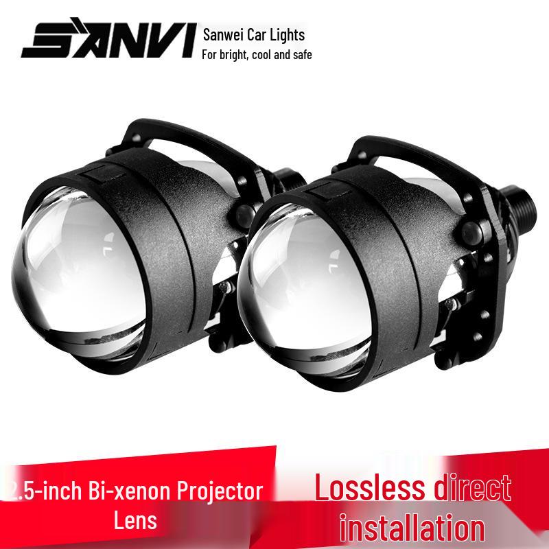 SANVI 2.5" Non-Destructive 40W Bi-LED Projector Headlights, 6000K Super Bright LED.