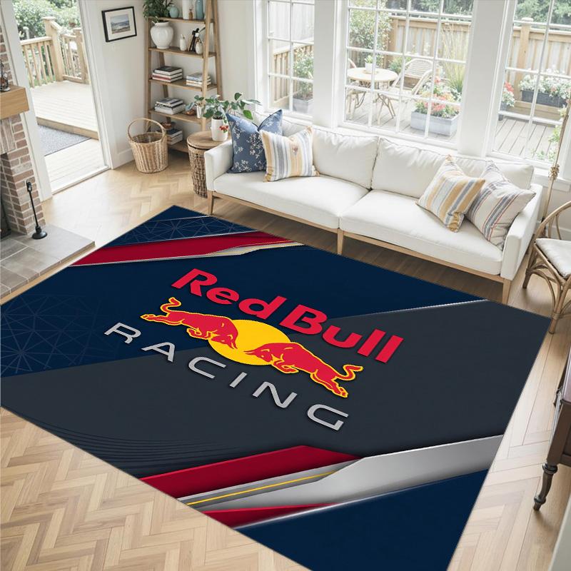 Red Bull Racing Design Crystal Velvet Carpet Cozy Non?Slip Printed Rug For Bedroom Living Room Entrance