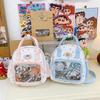 Grid Transparent Star Puppy Cartoon Girl Backpack For Student And Wear Casual