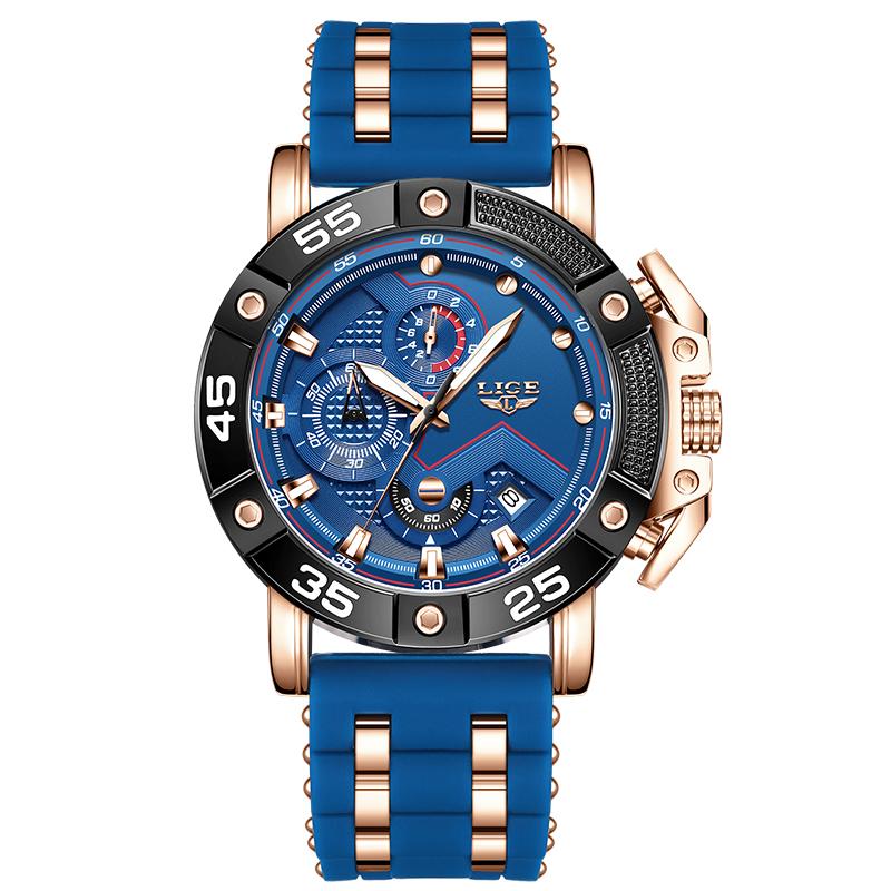 New Original Brand Luxury Quartz Watches For Men Fashion Military Silicone Big Dial Watch Men Sports Waterproof Chronograph