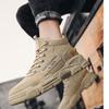 Pantofi de lucru de modă cu vârf înalt, pentru drumeții, exterior, bărbați, piele, adidași de trekking, masculin, cu șireturi, pentru alpinism, vânătoare, încălțăminte, pânză, cizme de lucru