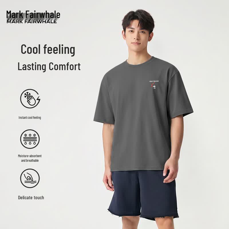 MARK FAIRWHALE Men s Ice-Feel Cotton Casual T-Shirt XL