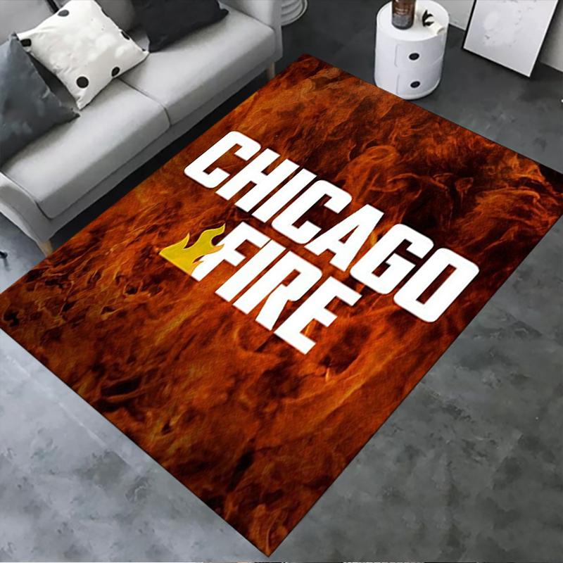2025 New Chicago Fire Carpet Rug for Living Room Bedroom Home Sofa Decoration,Kids play Non-slip Floor Mat