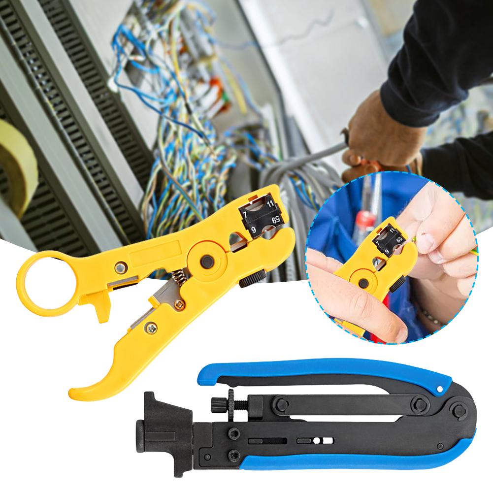 Coaxial Compression Tool Kit Wire Stripper Coaxial Cable Stripper Adjustable Coaxial Cable Crimper Suitable for RG6 RG59 RG11