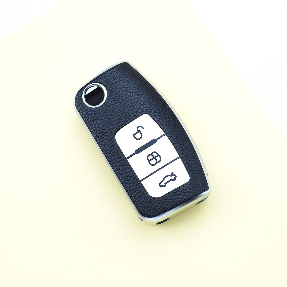 

Шкіряний чохол-протектор з ТПУ для безключового доступу, аксесуари, чохол-книжка для автомобільного ключа для Ford Ecosport S-Max Fusion Mondeo Fiesta MK7 Focus 2 C-Max