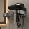 Punch Free Hair Dryer Holder Wall-Mounted Bathroom Shelf Practical Hair Dryer Rack Bathroom