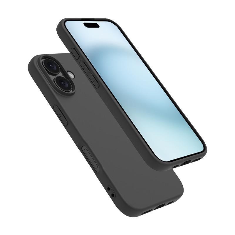 

For iPhone 17 Case Soft Matte Back TPU Black Phone Cover ,Large Cutout A