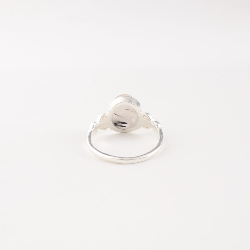 Natural Black Rutile Gemstone 925 Sterling Silver Jewelry Handmade Ring For Mom RR-66-27