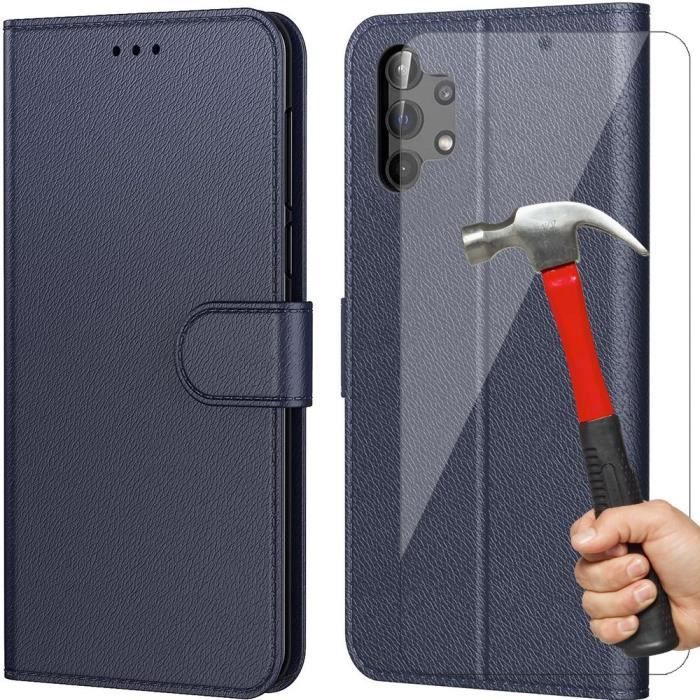 Coque de Protection - Booling - pour Samsung A13 5G - Coque souple - 2 verres trempés - Bleu marine