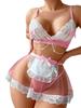 Maid Cosplay Sexy Lingerie Lace Off Shoulder Erotic RolePlay Outfit Pure Desire Open Anal Sexy Adult Transparent Tulle Underwear