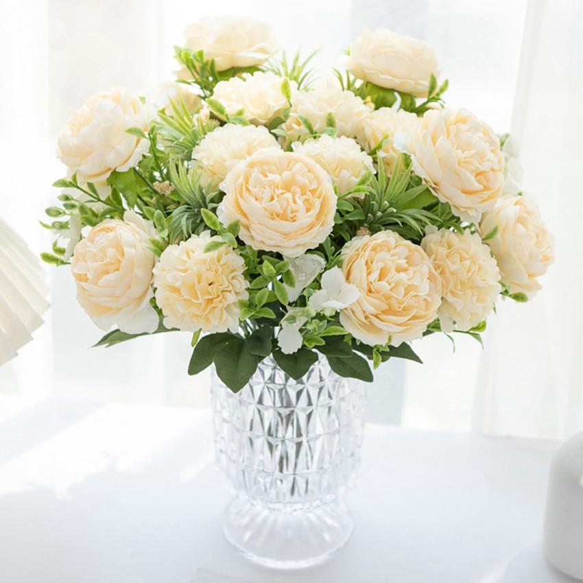 Silk Artificial Flowers Bulbous Chrysanthemum Peony Wedding Festival Home Table Vases Decoration Photography Props Diy Hot Sales