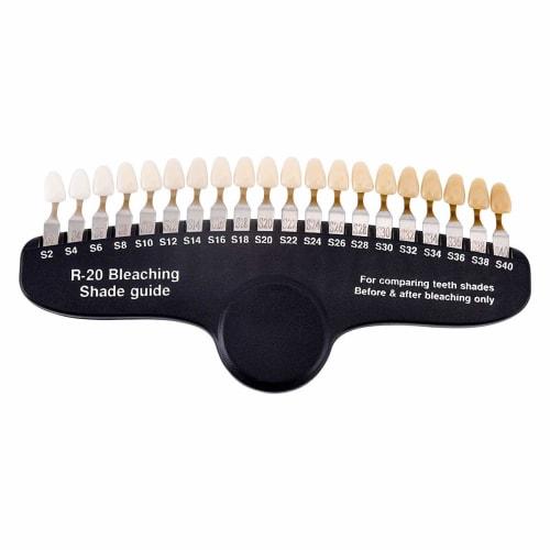 TopSeller Tooth Shade Guide, Color Swatch for Whitening, 3D Dental Arch Model, 20 Colors, 20 Levels, Storage Case Included