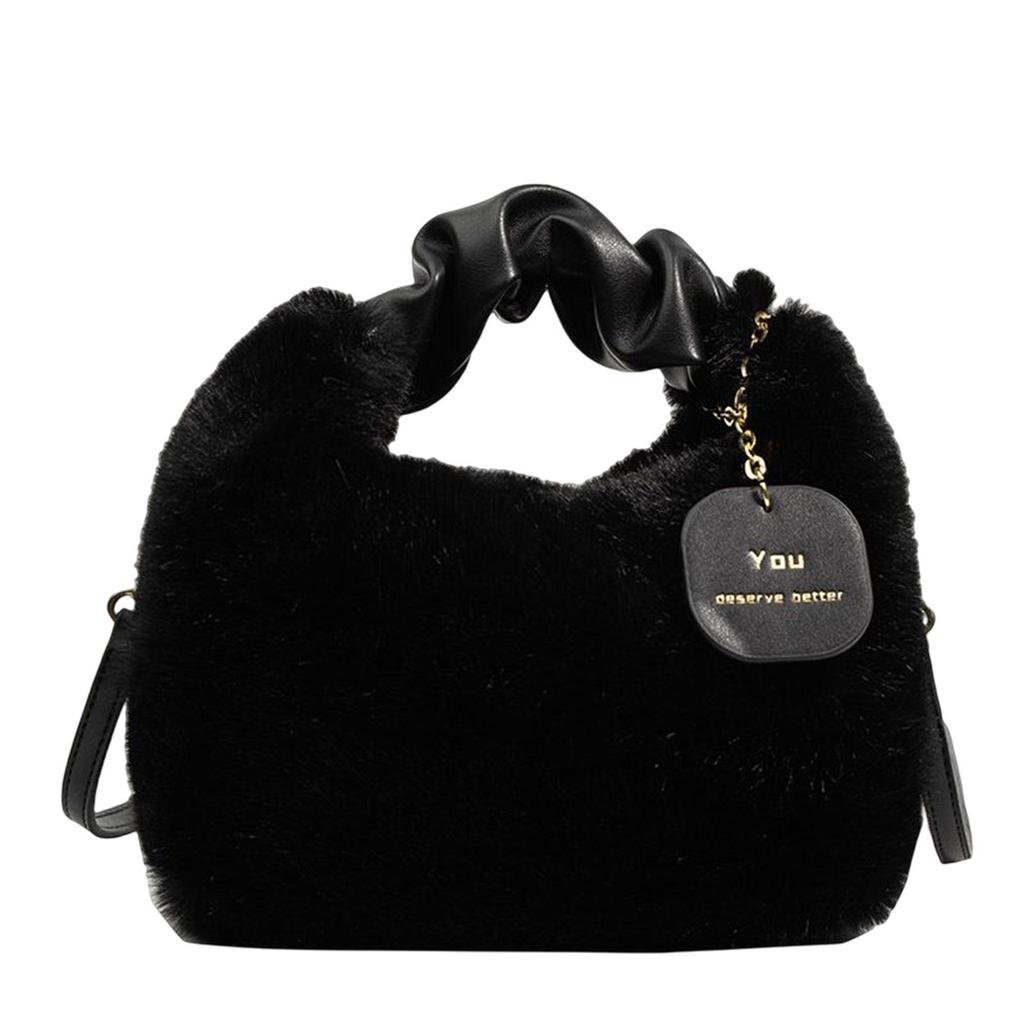 Women Plush Handbag Shoulder Bag Fashion Comfortable Lightweight Exquisite Gift Top Handle Cute for Daily Life Use Traveling
