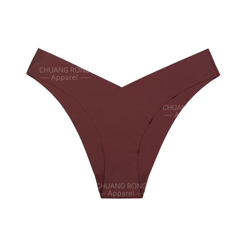 Sexy European and American girls underwear large size pure cotton crotch ice silk seamless nude simple low-rise briefs S
