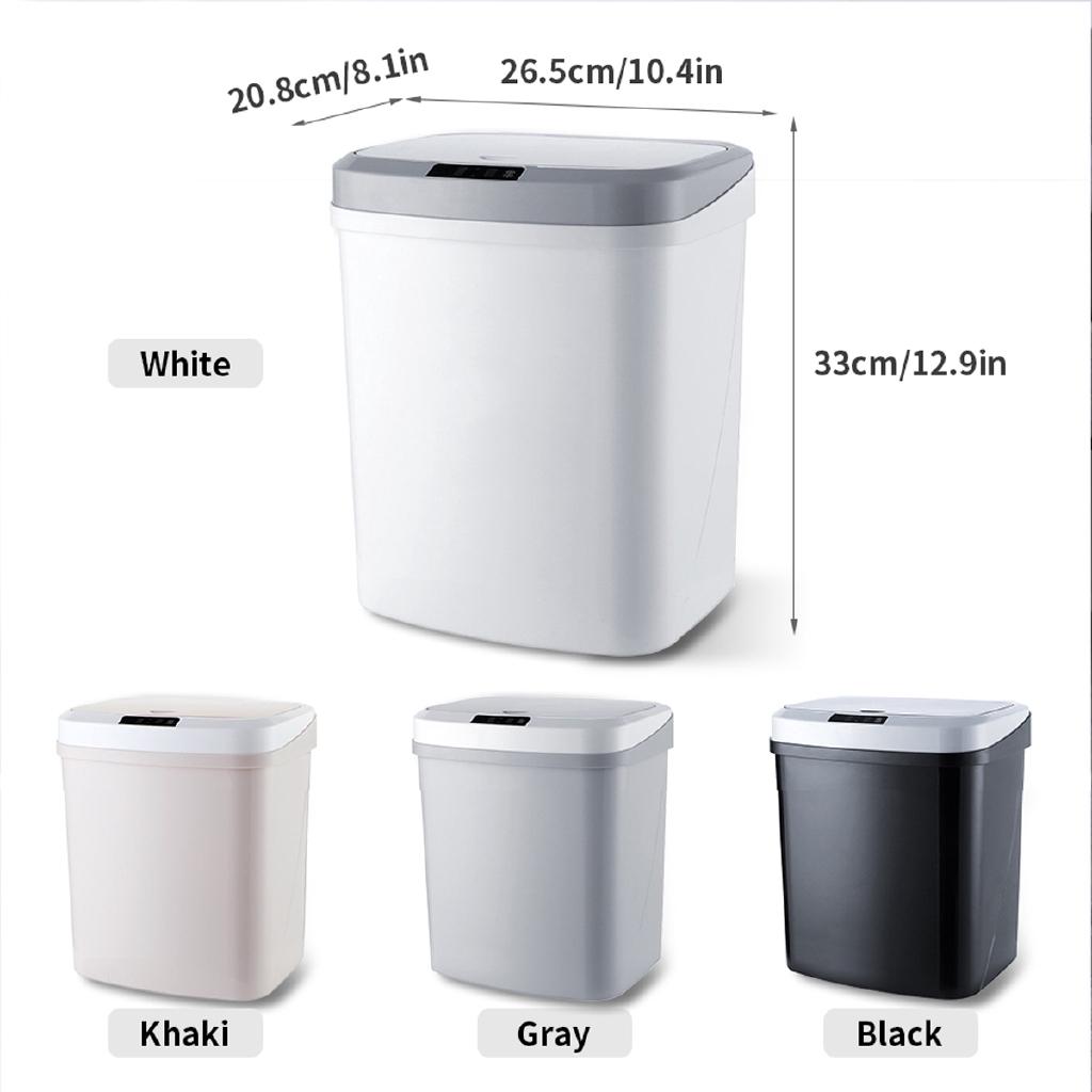 15L Automatic Touchless Smart Infrared Motion Sensor Rubbish Waste Bin Kitchen Trash Can Garbage Bins for Home Room Kitchen Car 26.5 * 20.8 * 33 CM