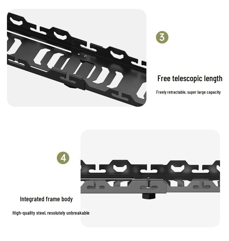 Retractable No-Drill Cable Organizer & Under-Desk Wire Management Rack