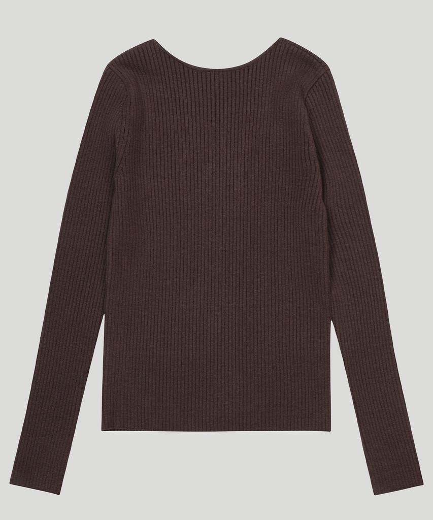 Supaeg Two-Way Scoop Neck Knit Top _ Vanilla, Black, Brown
