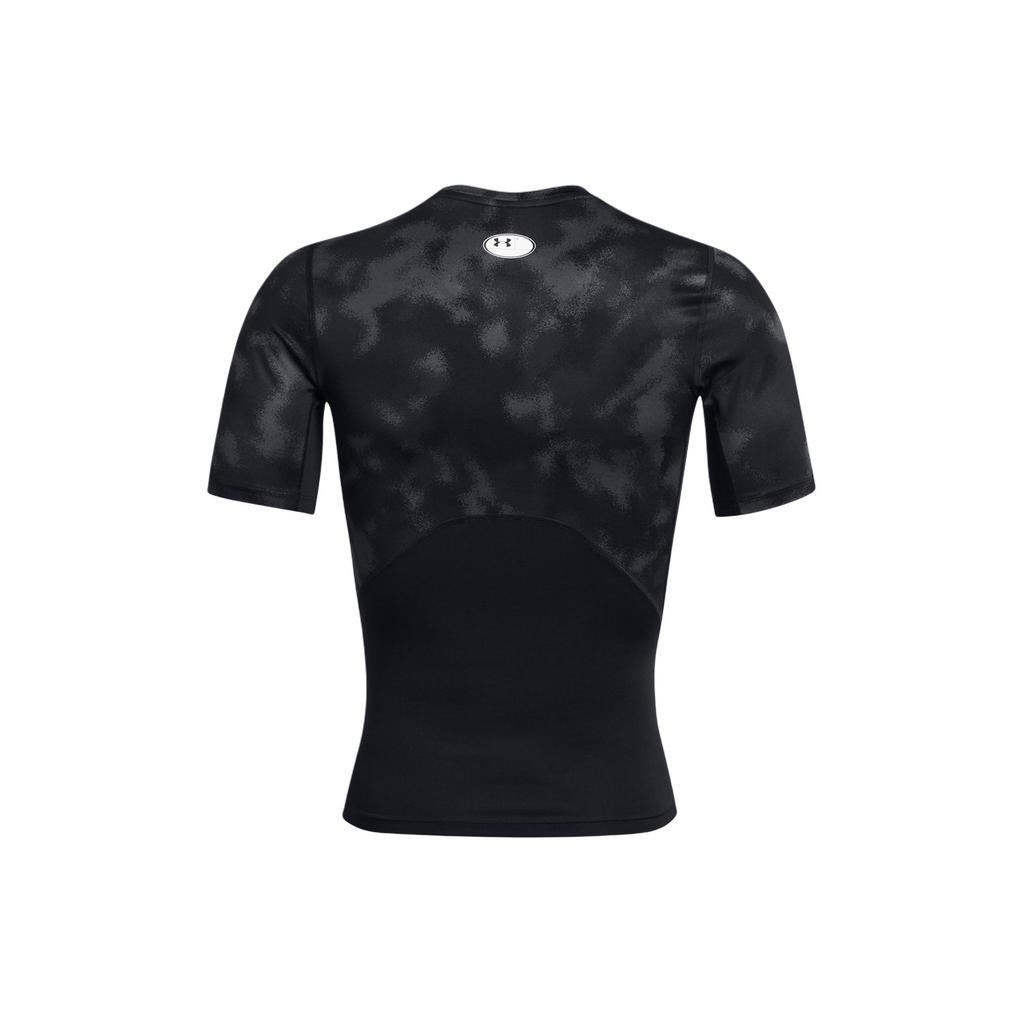 Under Armour All Over Print Crew Neck Pullover Short Sleeve T-Shirt Men Tops Black 1383321-001