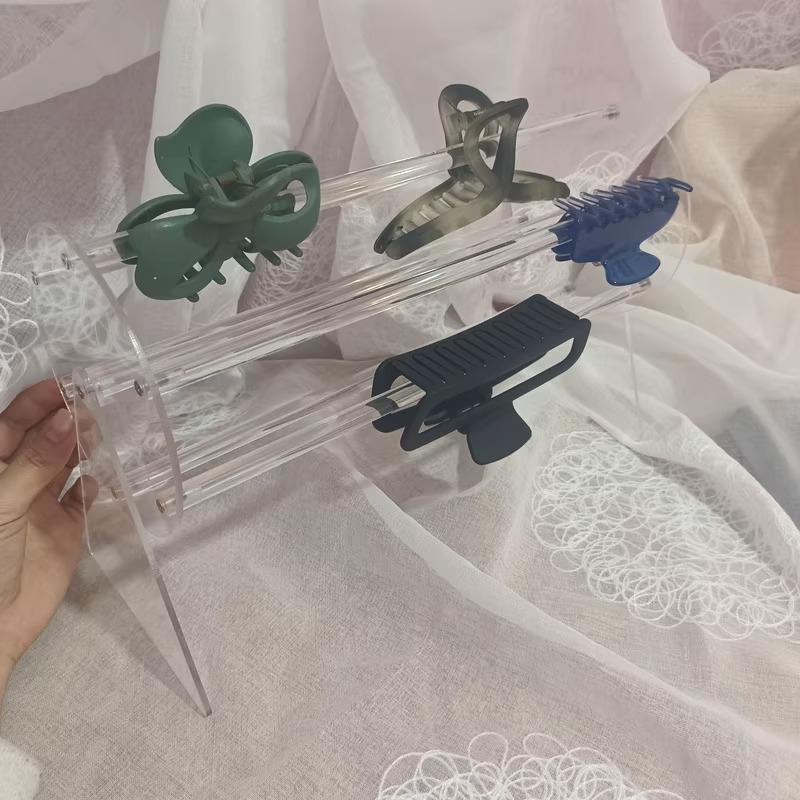 Hairpin Storage Rack Organizer 360° Rotating Transparent Acrylic Hair Accessories Headwear Display Stand Acrylic Sheets Decor
