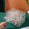 1pc Jewelry drawer storage box, transparent display box, earring, ring, necklace organizing container with compartments