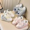 Korean Style Girls' Soft Sole Luxury Lace-up Fluorescent Board Shoes for Daily Outings.