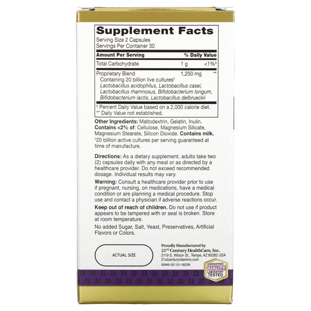 21st Century, advanced probiotic, ultra-potent, 60 capsules
