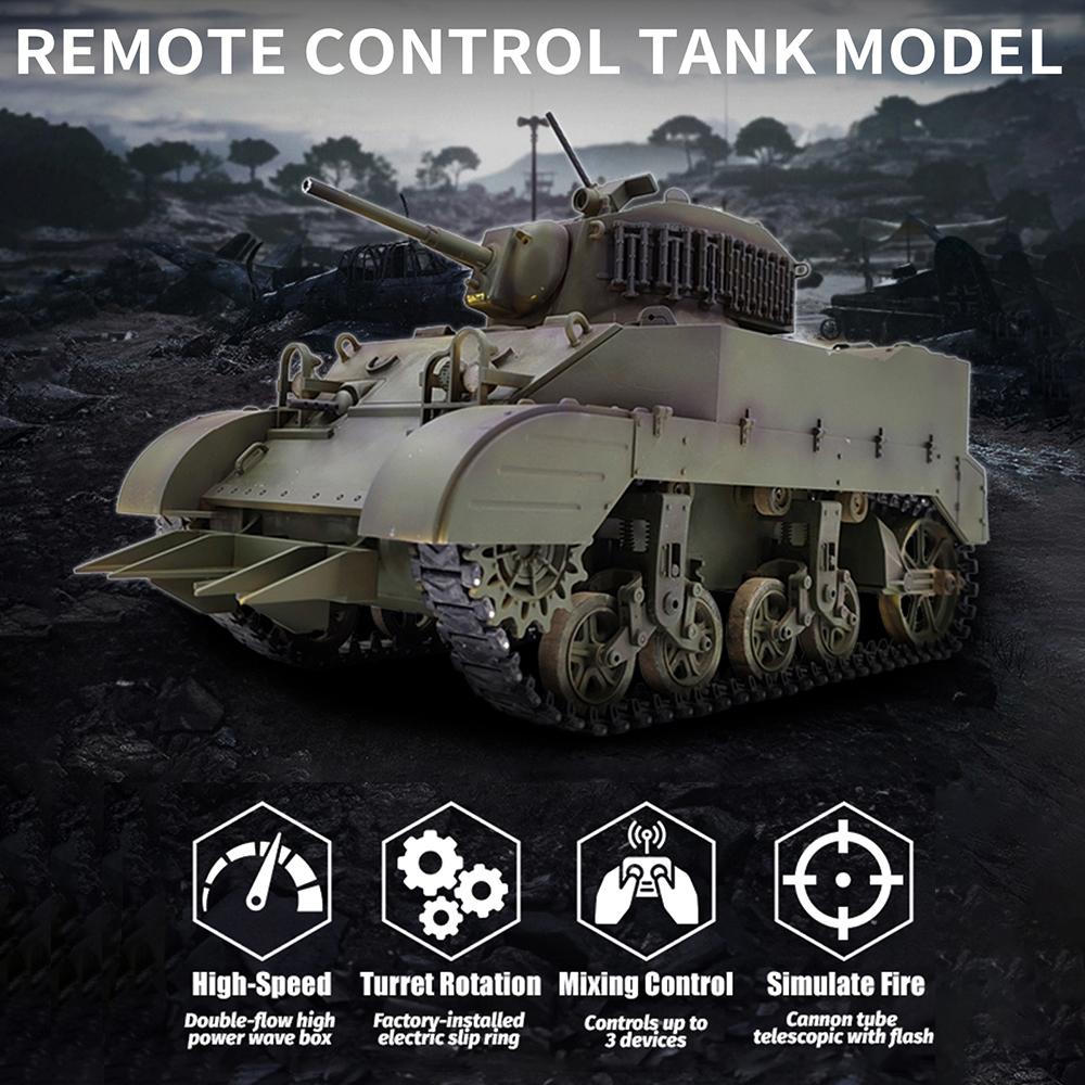 Fjernkontrolltank 1/16 Fullskala fjernkontrolltankleker Simulert lyd og bevegelse 360 ​​grader