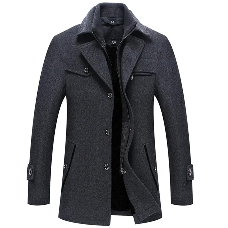 

FiveFive Man Класичний модний тренч Куртки Чоловічий довгий тренч Slim Fit Верхнє пальто Суміш модного вовняного теплого верхнього одягу Вітровка XXXXXL
