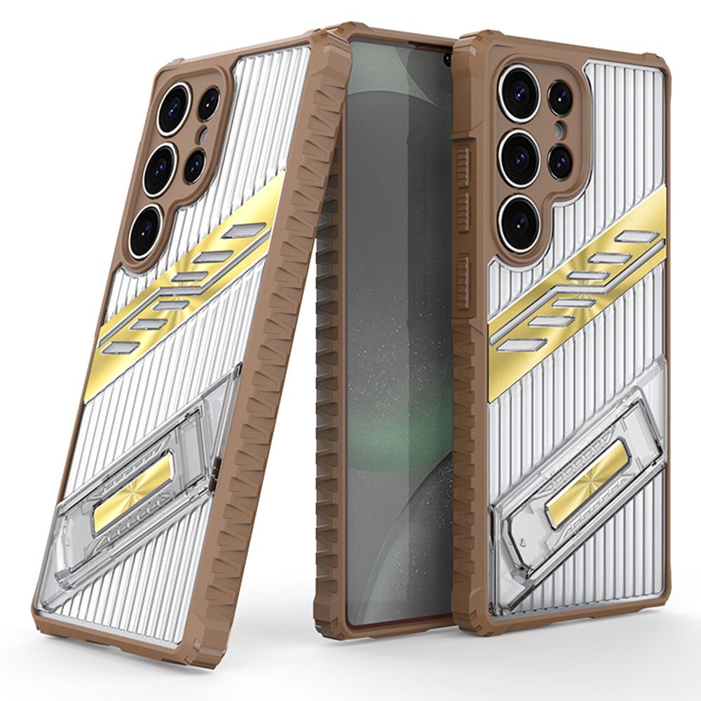 For Samsung Galaxy S25 Ultra Case Folding Kickstand PC+TPU Anti Drop Phone Cover