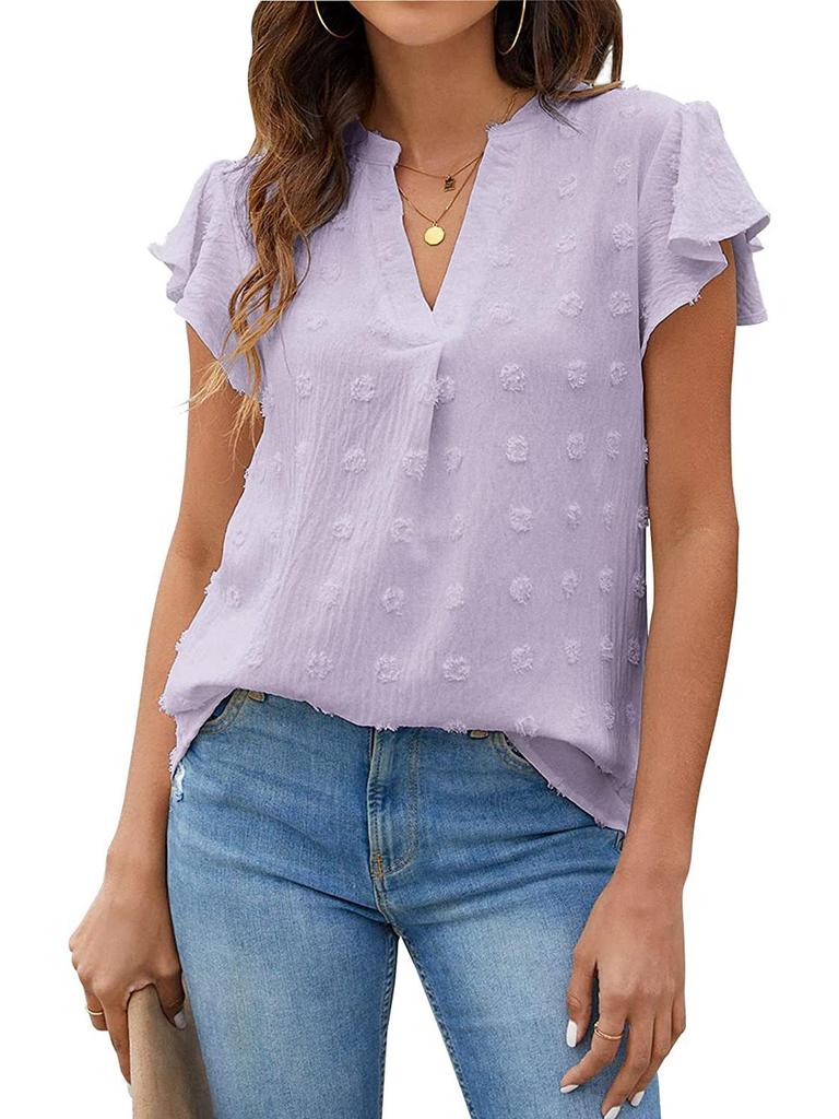European and American Women's Ruffle Chiffon Summer Shirt