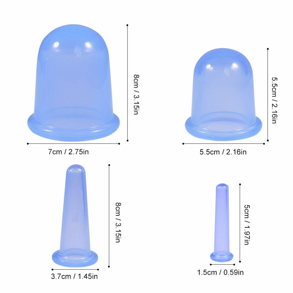 5pcs/Set Silicone Anti Cellulite Cup Vacuum Massage Cups Body Pain Relief Massage Roller Manual Suction Cups Cupping Therapy Kit