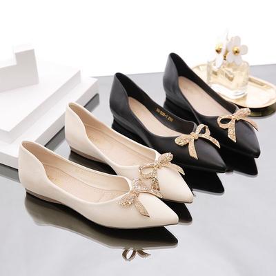 Mode Bouche Peu Profonde Semelle Plate Femmes 2024 Printemps Automne Nouvelles Pointues Polyvalentes Semelle Souple Chaussures Plates Quotidiennes pour Femmes Zapatos Mujer