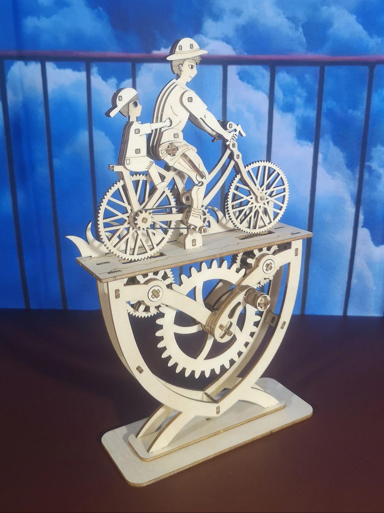 

3D дерев яний пазл Батько та Син DIY Ручна збірка Модель Велосипеда Набори Креативна Прикраса