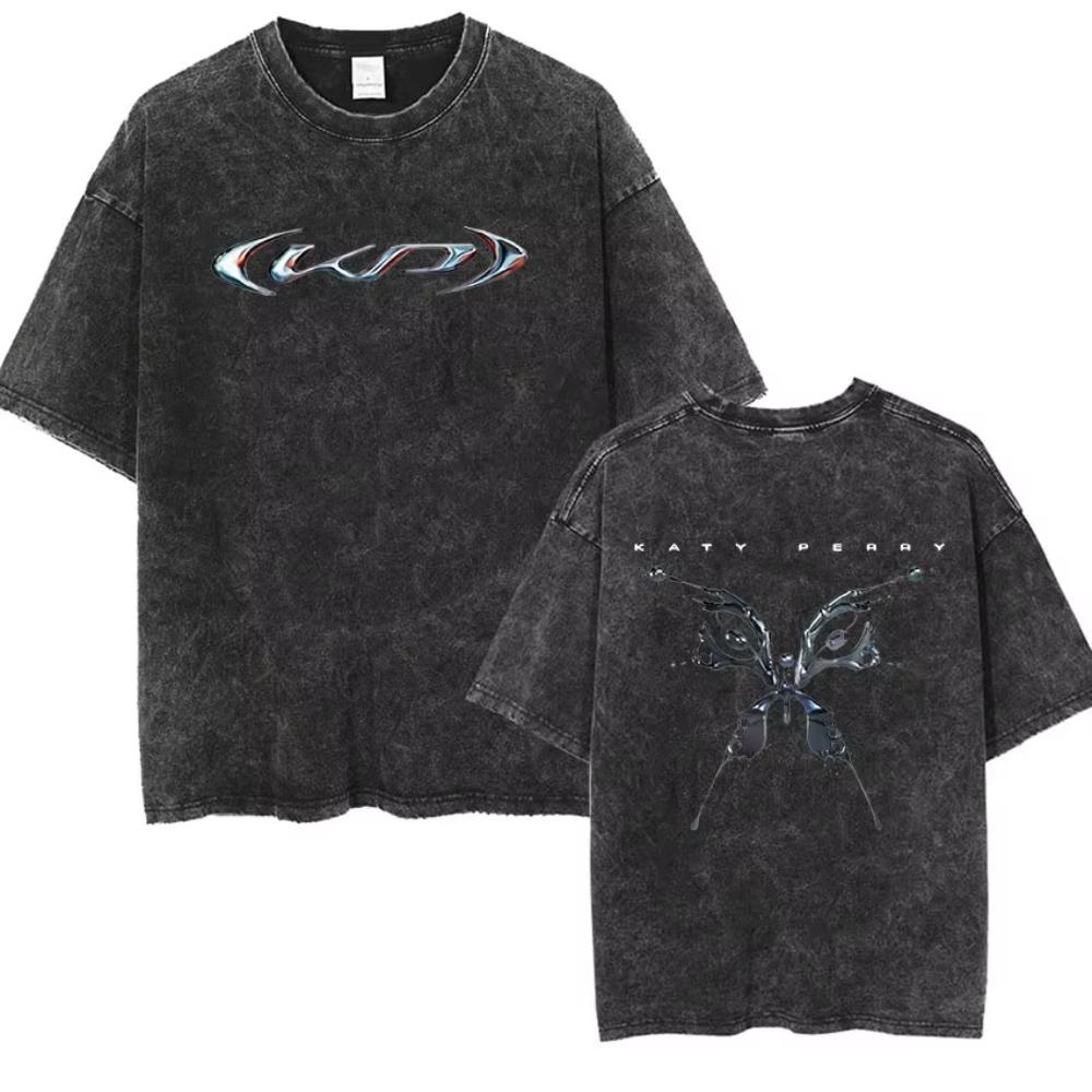 

Washed Vintage Katy Perry The Lifetimes Tour Double Sided Print TShirts Men Women Summer Casual Fashion Oversized Tshirt M
