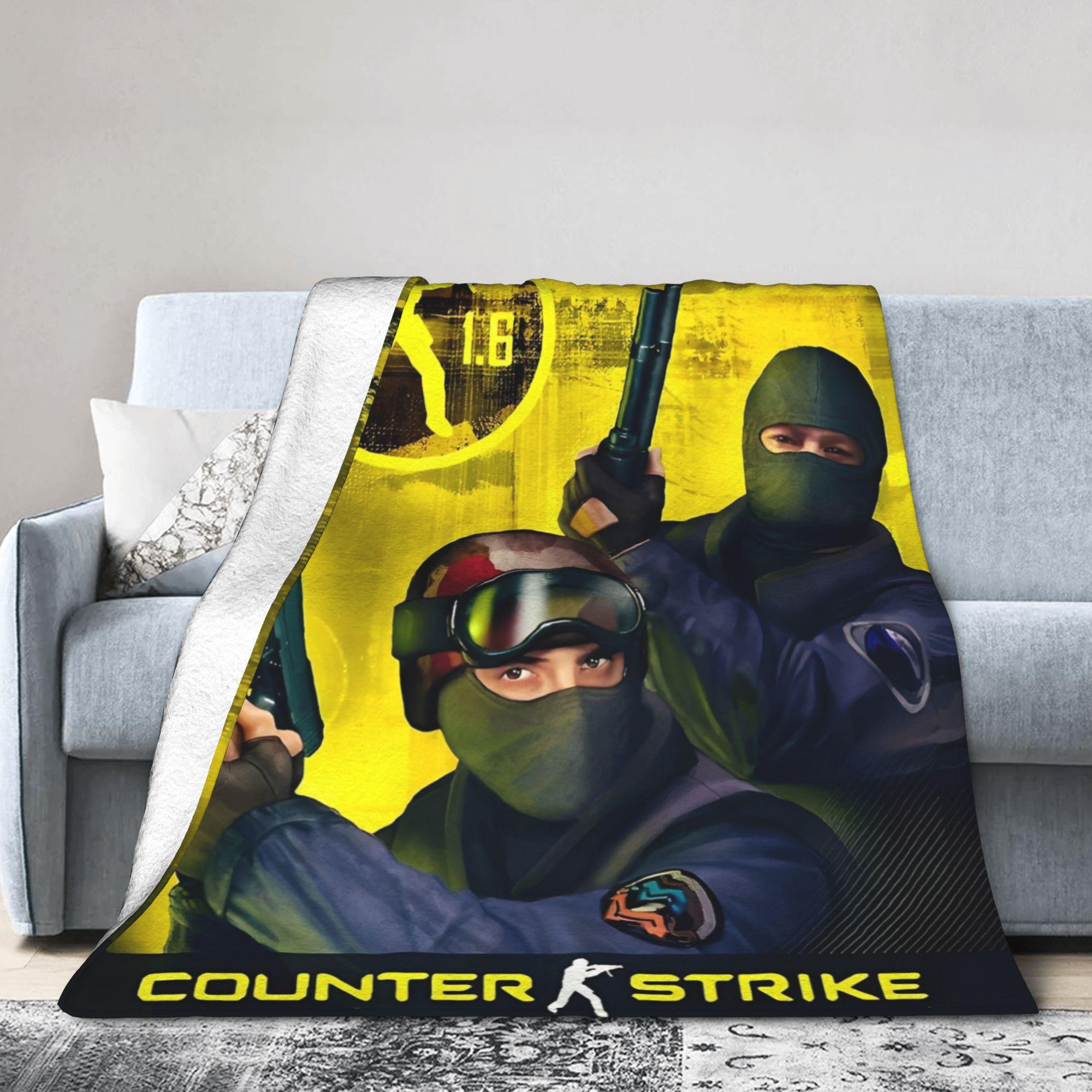 Counter Strike CS Go Blanket Shootting Game Art Plush Awesome Soft Throw Blanket for Home Textile Decor Outdoor 75X95CM