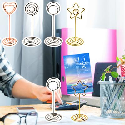 1PC Metal Desktop Card Display Memo Folder Creative Note Holder Unique Note Clip Photo Storage Accessories