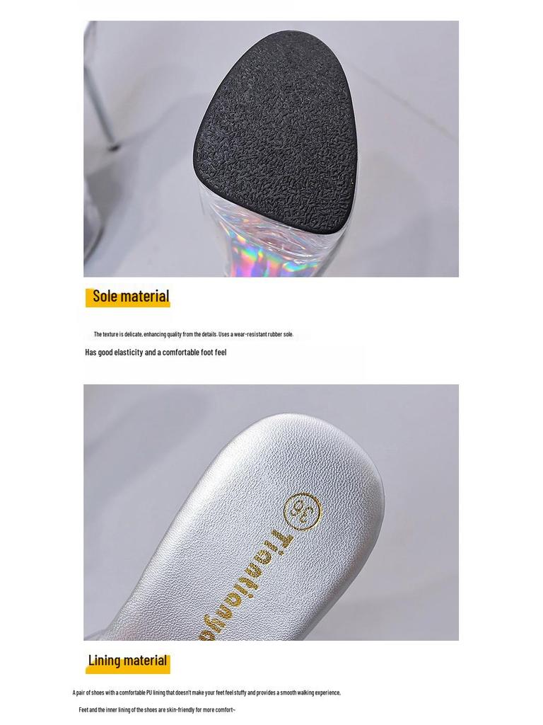 2021 Sommer Trend Transparente Plateau Stilettoabsätze - Spitze Zehenpartie, Superhohe Damen Freizeitschuhe