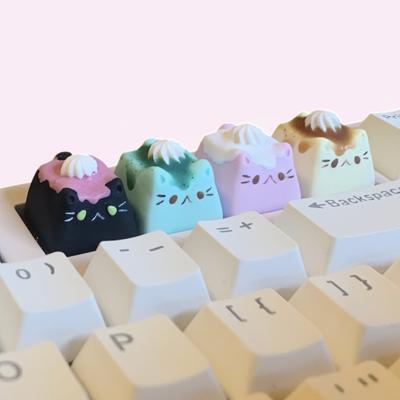 1 Pièce Keycaps Chat Crème Dessin Animé Touche ESC Personnalisé plastique pierre argile touche rose chat mignon cadeau Keycaps Clavier Mécanique