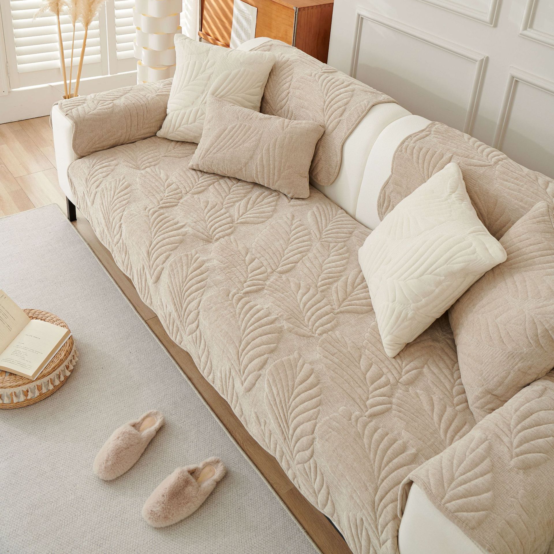 

Подушка для дивана в скандинавском стиле в кремовом стиле Four Seasons, универсальная нескользящая простая подушка, чехол для дивана из шенилла, чехол для полотенца 70*70cm