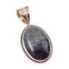 Natural Green Pietersite Gemstone 925 Solid Silver Two Tone Pendant 1.25" j3U99