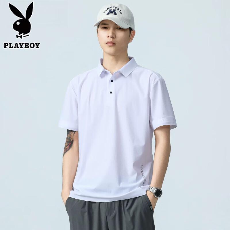 PLAYBOY Men s Ice Silk Quick Dry Loose Fit Polo Shirt 5XL