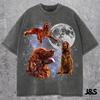 T-shirt Trois Irish Setter Lune, T-shirt Setter Rouge Galaxie, Haut pour Amoureux de Chiens Chasseurs de l'Espace, Art Cosmique de Chien de Chasse, Cadeau pour Propriétaires d'Irish Setter
