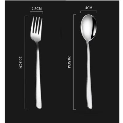 ZISIZ 304 Stainless Steel Korean Spoon and Fork Set
