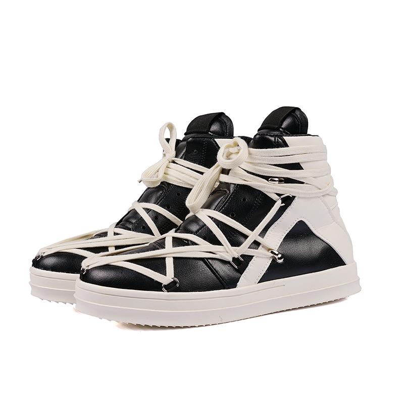 Fashion Men's Casual Shoes Multi-strap Design Leather Shoes for Man Fashion Sneakers Lace-up High Quality Luxury Designer High Street