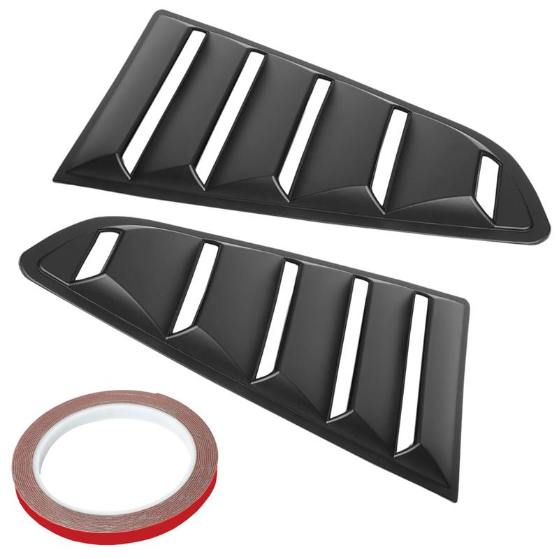 For Ford Mustang Coupe 2015-2018 Car Rear Louver Window Side Shutter Cover Trim Sticker Vent Scoop ABS Car Accessories