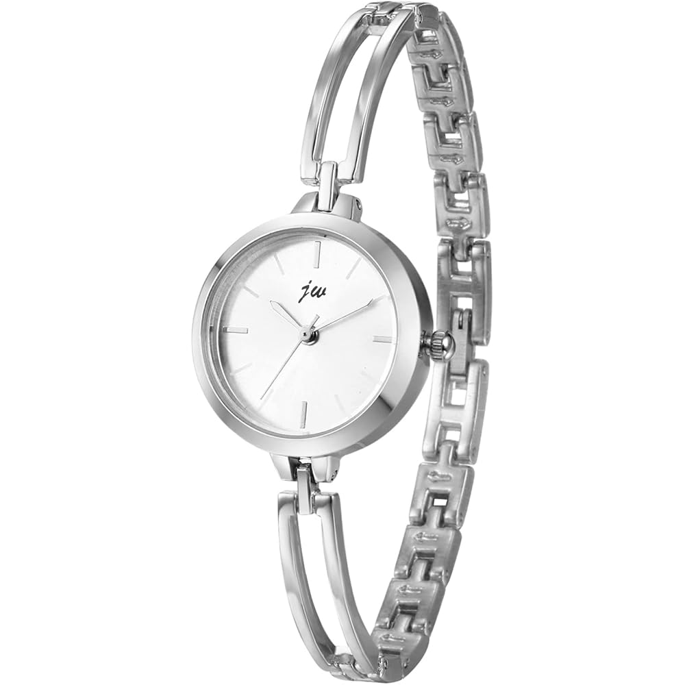 Silver Rose Gold Women s Analog Watch and Bracelet Set Waterproof Stylish Gift for Her